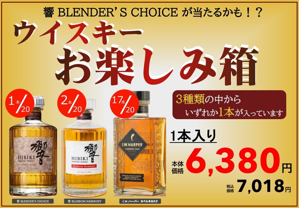 最近のオススメ：「響」が当たるかもしれないウイスキーお楽しみ箱