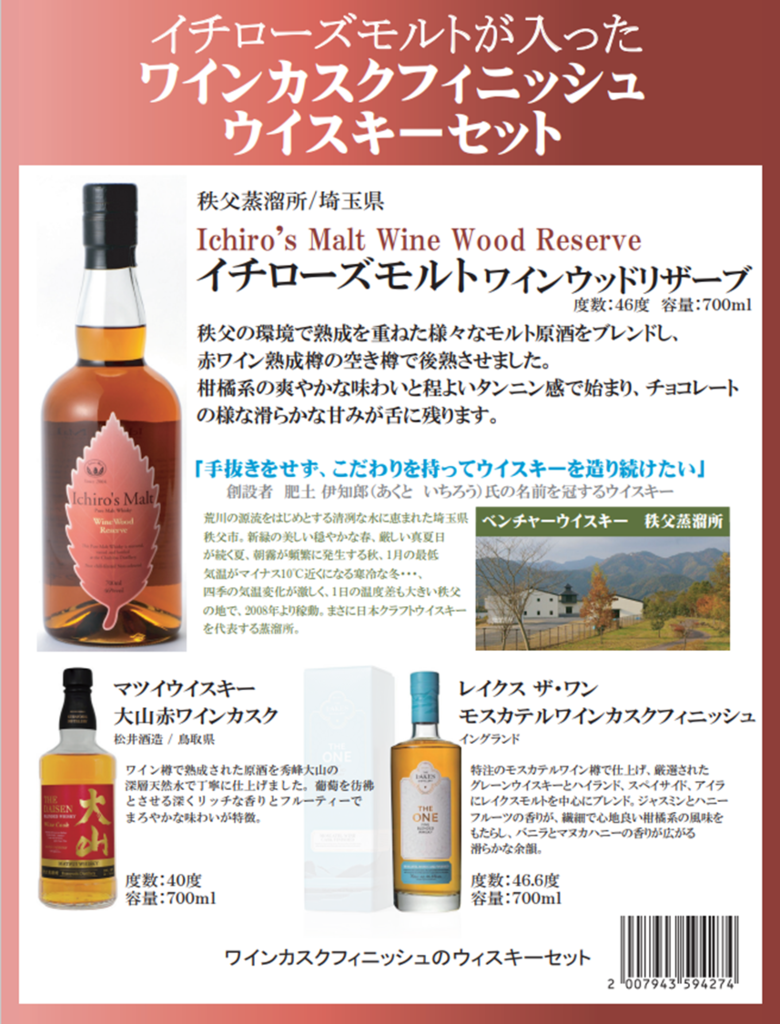 イチローズモルト ワインウッドリザーブ3本｜食品・飲料・酒