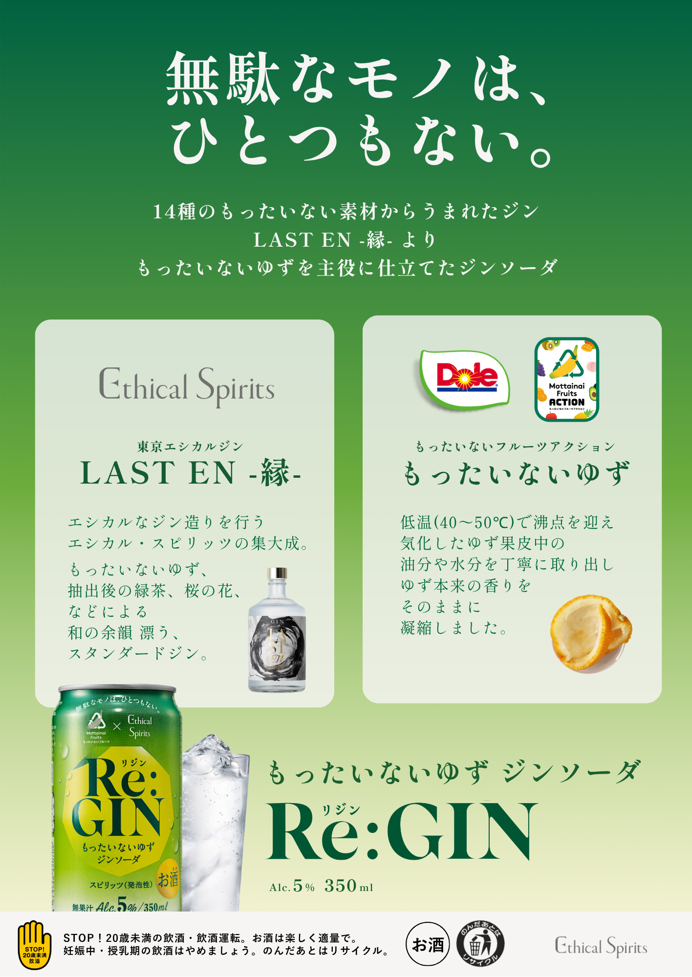 14種のもったいない素材からうまれたジン　Re:GIN リジン