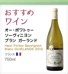 おすすめワイン オ－・ポワトゥ－ ソーヴィニヨン ブラン ガーランド Haut Poitou Sauvignon Blanc GUIRLANDE 2012 フランス 1280ml