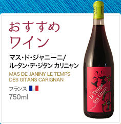 おすすめワイン マス・ド・ジャニーニ/ル・タン・デ・ジタン カリニャン MAS DE JANINY LE TEMPS DES GITANS CARIGNAN フランス 750ml